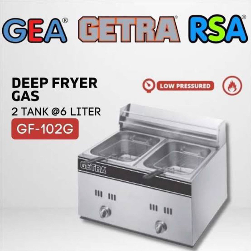Getra Gea gas deep fryer penggorengan gas Getra GF 102G / GF102G / GF 102 G Getra Deep Fryer Getra 2
