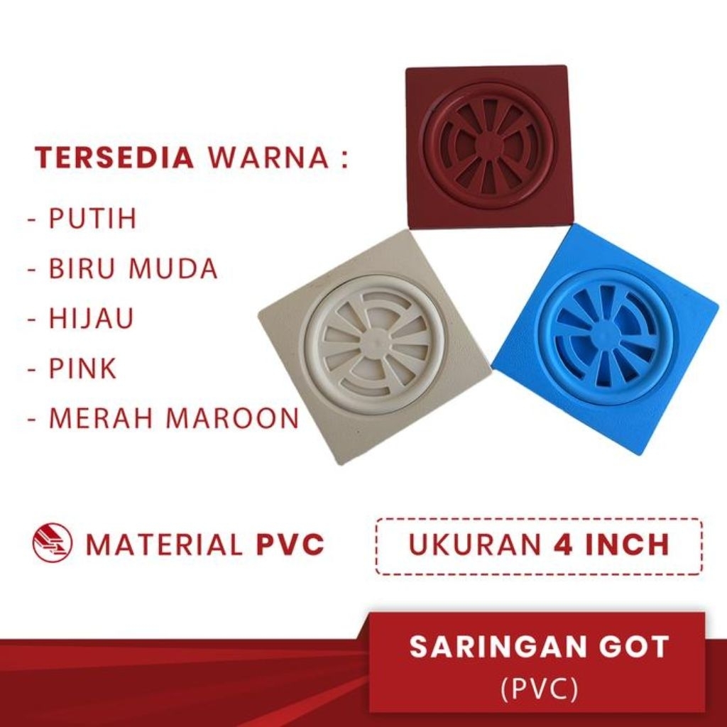 SARINGAN GOT / Lantai WC Plastik PVC 4 inch
