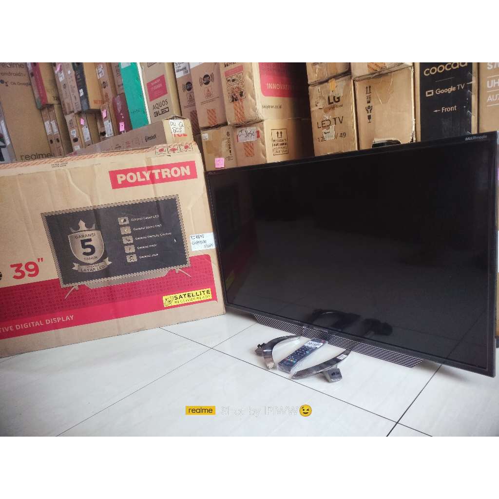 TV LED Polytron 40 Inch FHD Digital TV HDMI USB DVBT-T2 Kondisi bekas masih segel 3372f