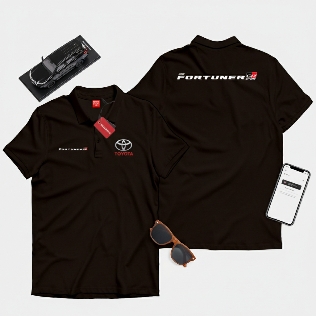 SAKAZUKI Poloshirt Polo Kaos Baju Kerah MOBIL TOYOTA FORTUNER GR Otomotif