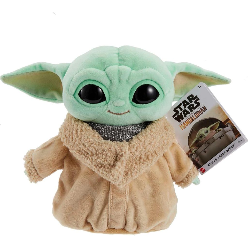 Mattel Star Wars Grogu Plush with Beskar Armor, Soft Doll Inspired by Star Wars