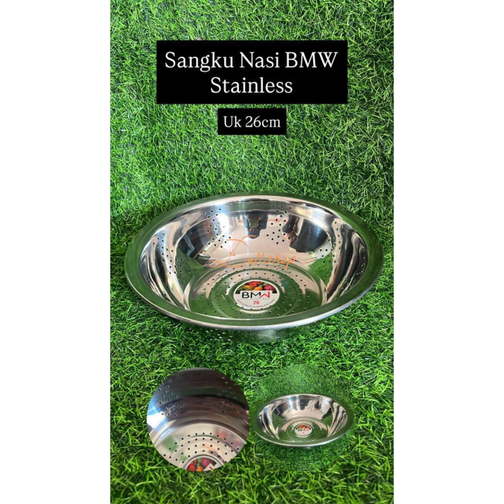 Baskom Lubang / Baskom Bolong / Baskom Bakul Stainless Saringan Sayur