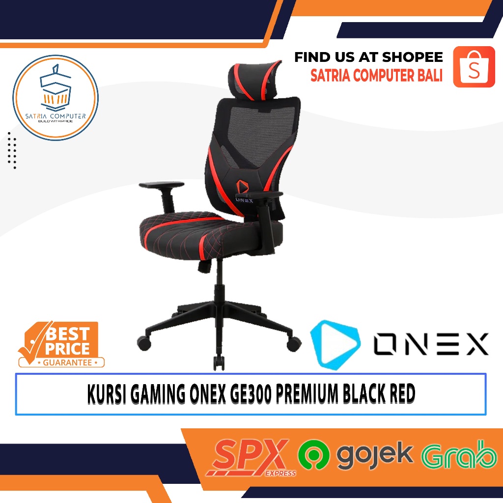 KURSI GAMING ONEX GE300 PREMIUM BLACK RED