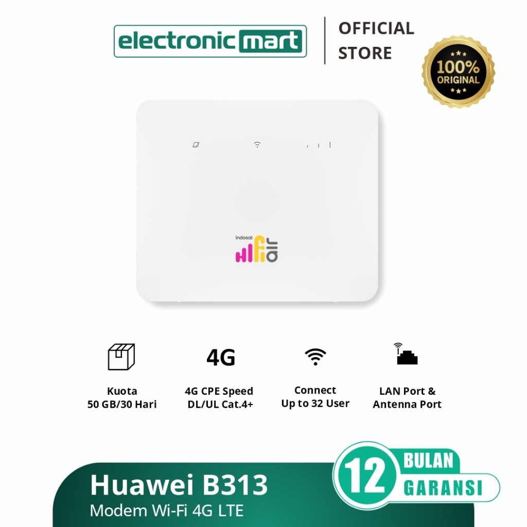 Indosat Hifi Air B313 Wifi Modem Internet 4G LTE 50Gb