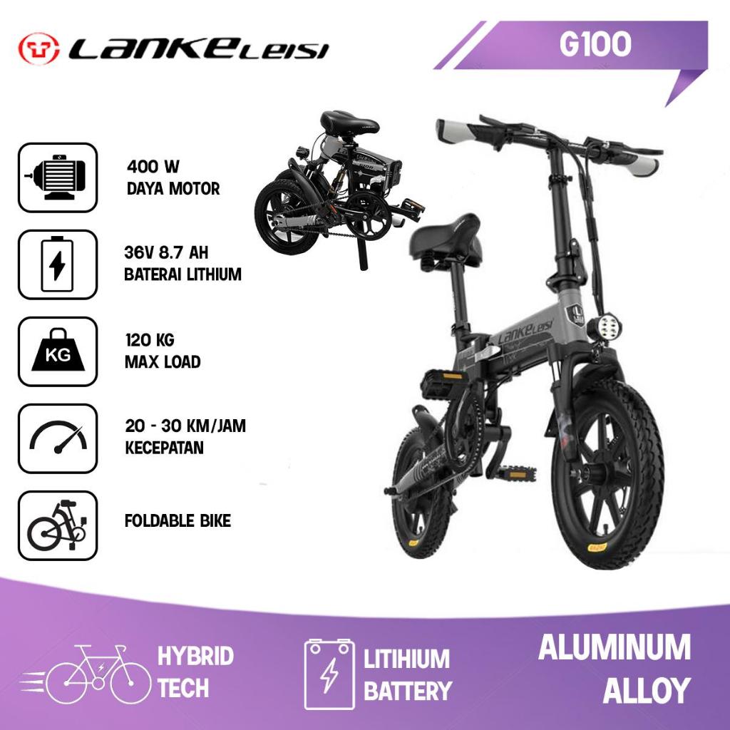 Sepeda Listrik Lipat Smart Moped Lankeleisi G100 Electric Bike 36 V