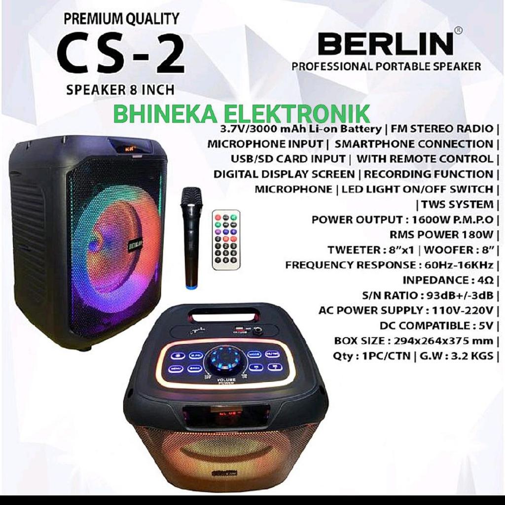 Speaker Portable Berlin 238 CS2 / CS 2 Speaker 8 inch