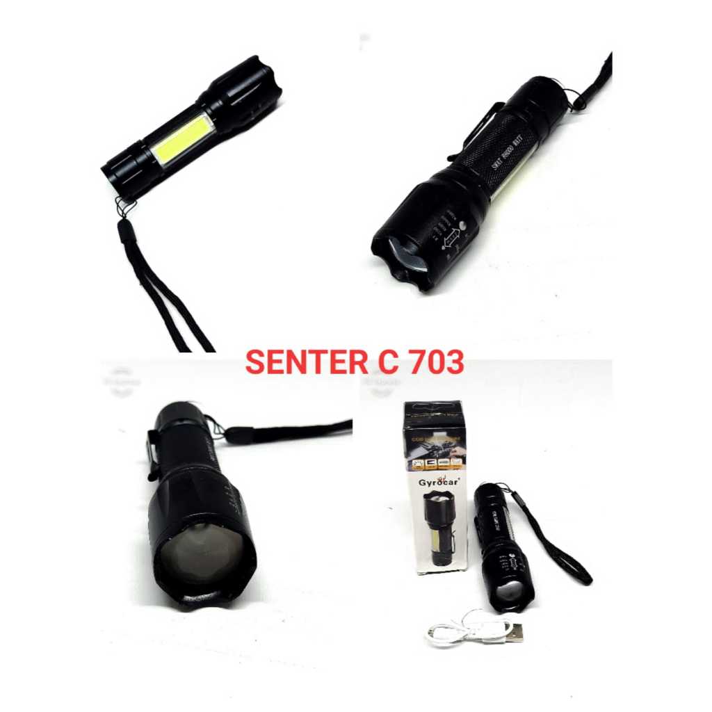 Senter Cas 703 Super Terang LED USB Cas TMSTORE