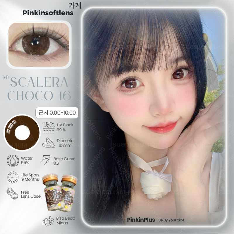 Scelera Sclera Secelera Scalera Diameter 16mm Warna Choco Coklat Pekat softlens softlenses soflens b