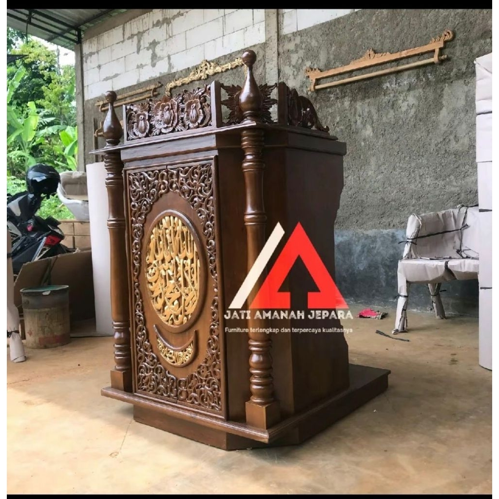 podium minimalis, mimbar podium minimalis, podium pidato, mimbar pidato, podium masjid