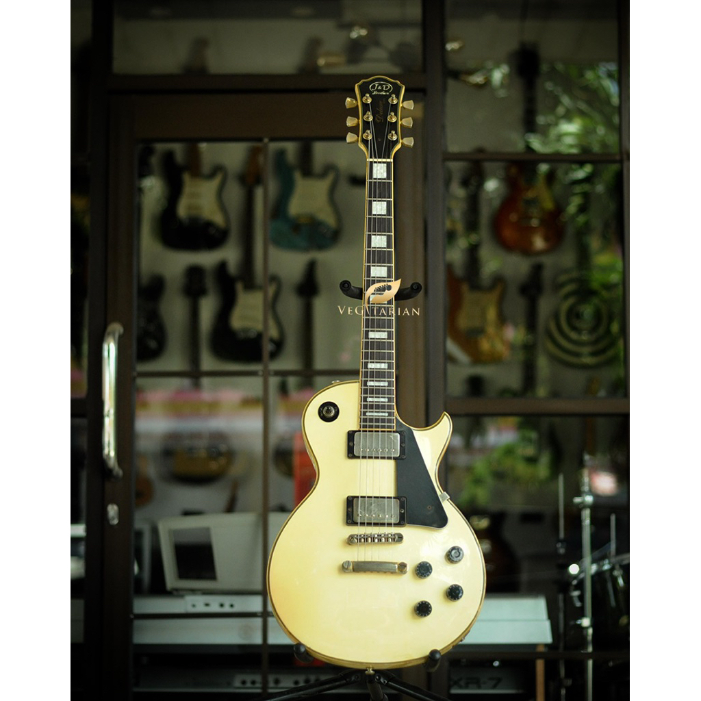 gitar elektrik j&d les paul model original olympic white