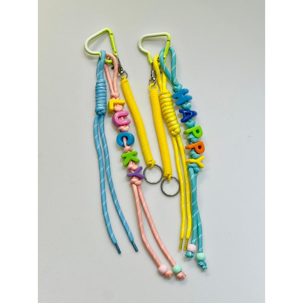 Alphabet Colorful Macrame Bag Charm Keychain | Gantungan Tas Unik Alphabet Colorful | Gantungan Kunc