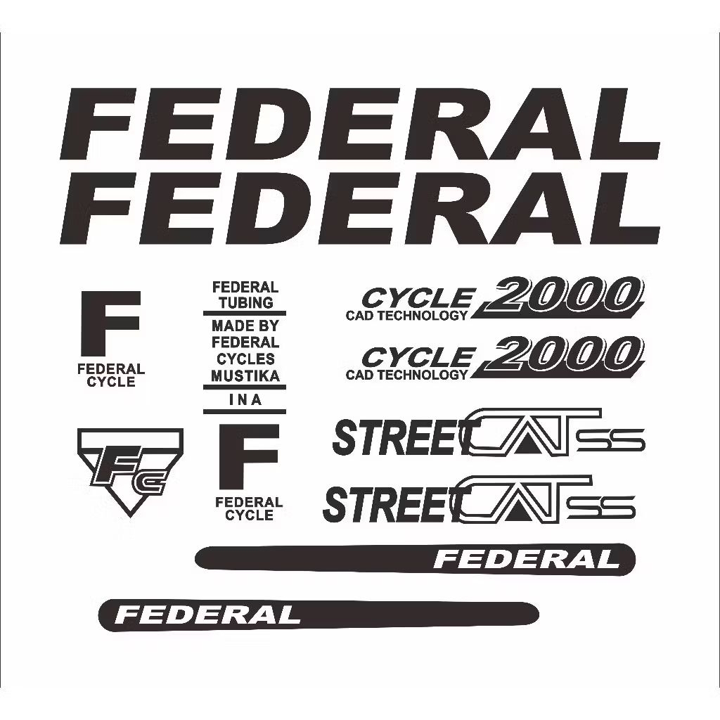 STIKER SEPEDA FEDERAL STREET CAT HITAM CUTTING