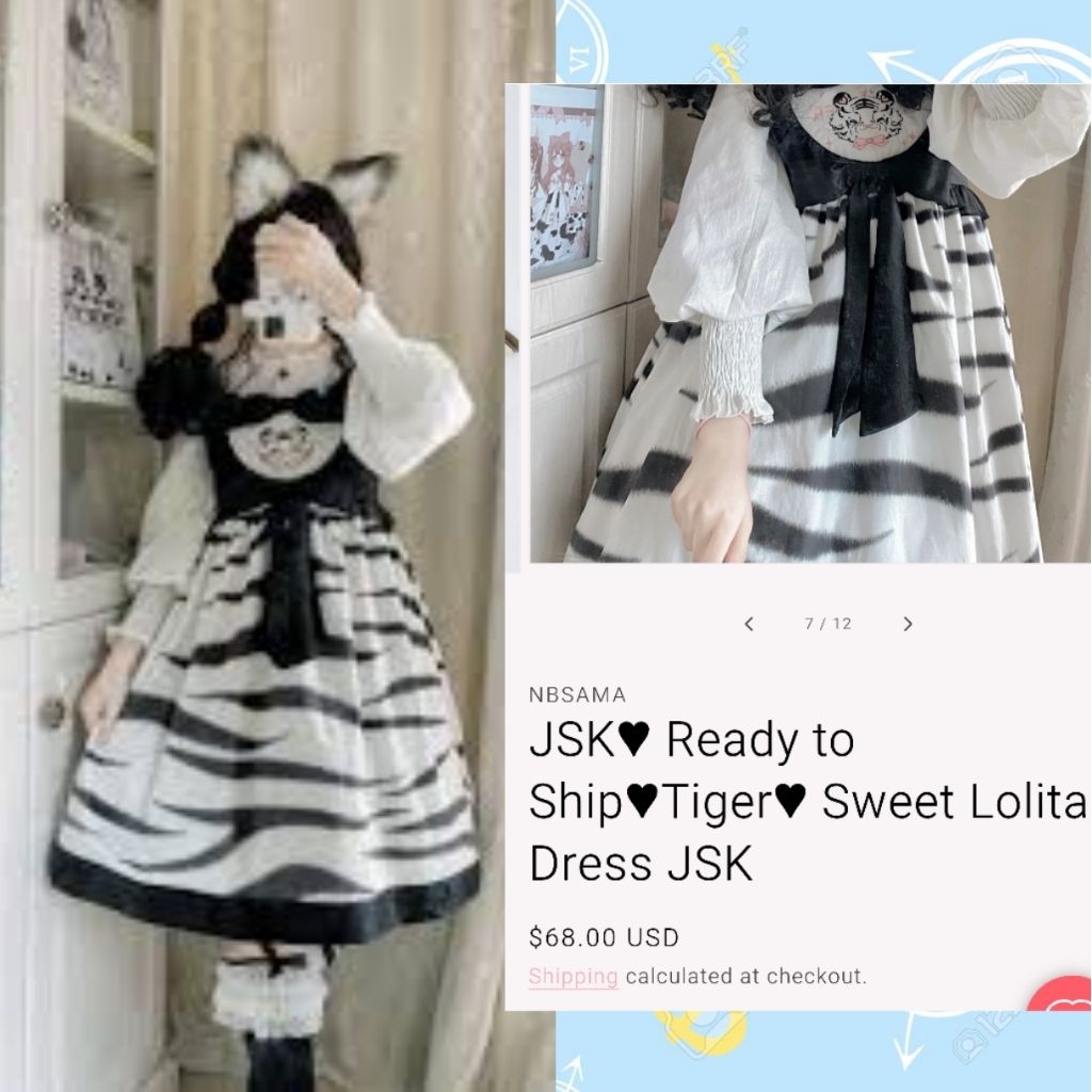 Polaris Tiger cute sweet lolita velvet JSK dress