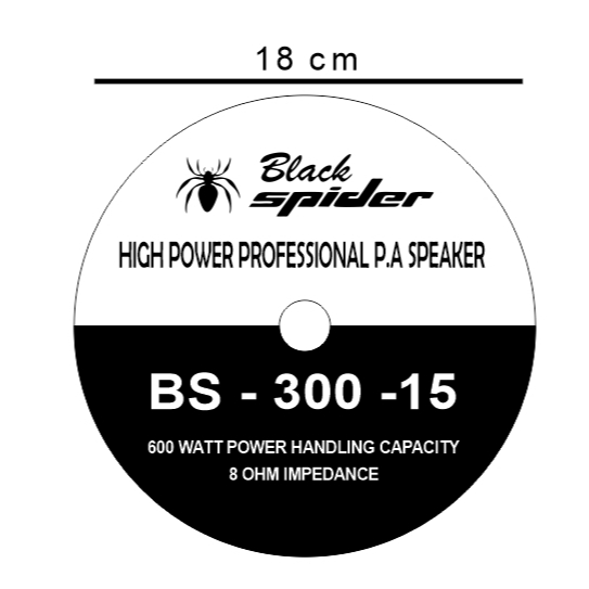 STIKER MAGNET SPEAKER BLACKSPIDER BS-300-15