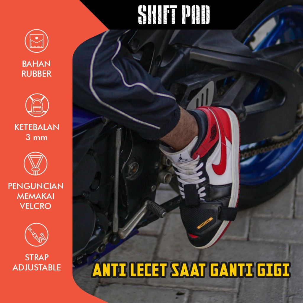ShiftPad Karet Pelindung Sepatu Motor Shift Pad Anti Lecet Saat Ganti Pedal Gigi Motor Protective Padding operan gigi motorsport Sepatu Dewasa 38-44 Protector Gear Shift Pad Shoe CoverProtective Padding Gear Motor Shifter Pad Rubber 3mm by Funcover