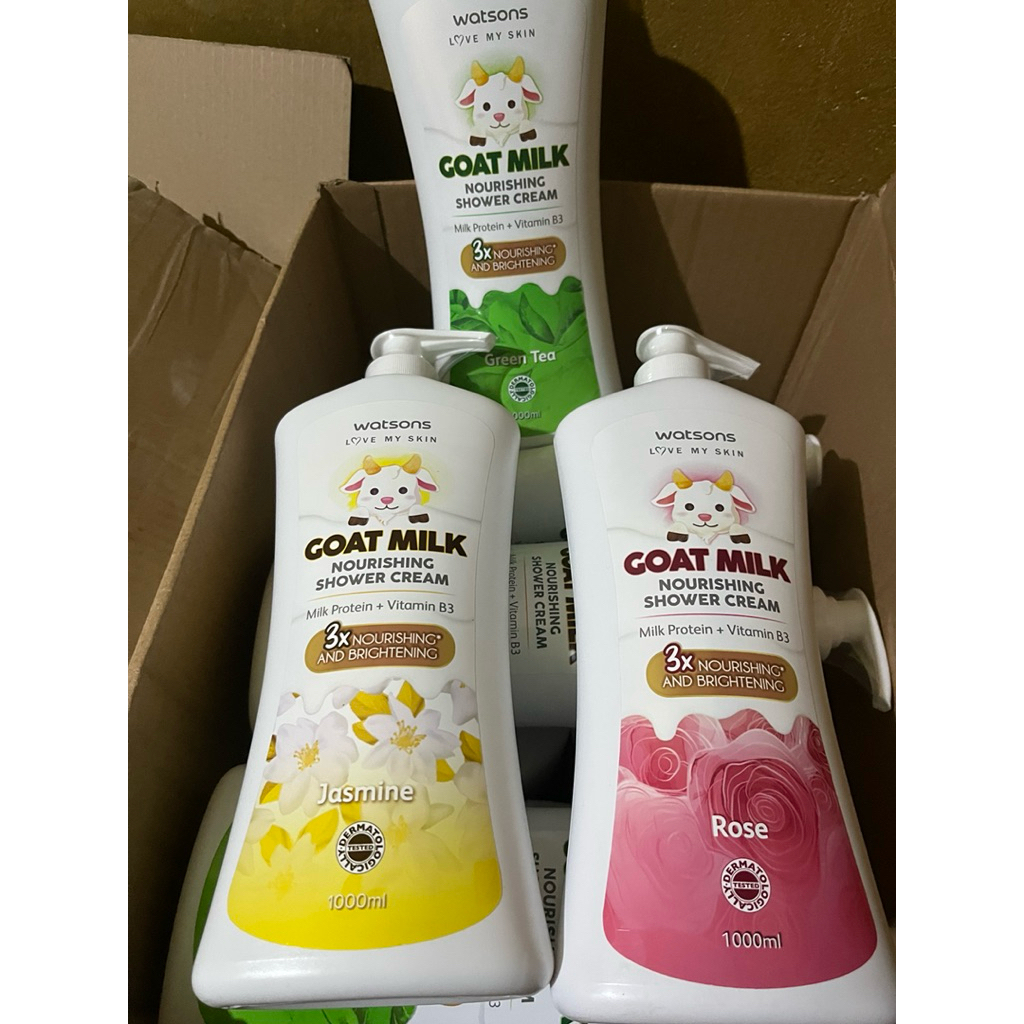 Goat Milk Shower Cream Sabun Mandi Cair 1000ml ( Gratis sabun batang lervia)