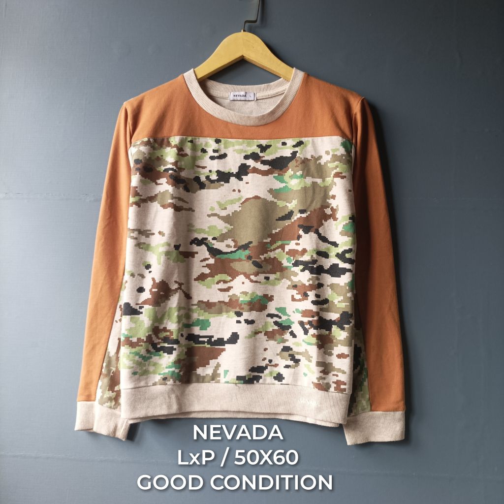 sweater crewneck camo loreng brand Nevada second | secondhand preloved lokal