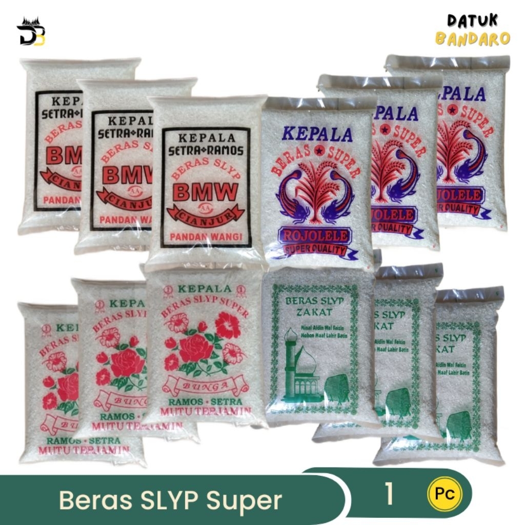 Beras 3Kg 3Liter Pandan Wangi Daun Suji Zakat Rojolele BMW Cap Bunga Petruk Delanggu Topi Tani Beras