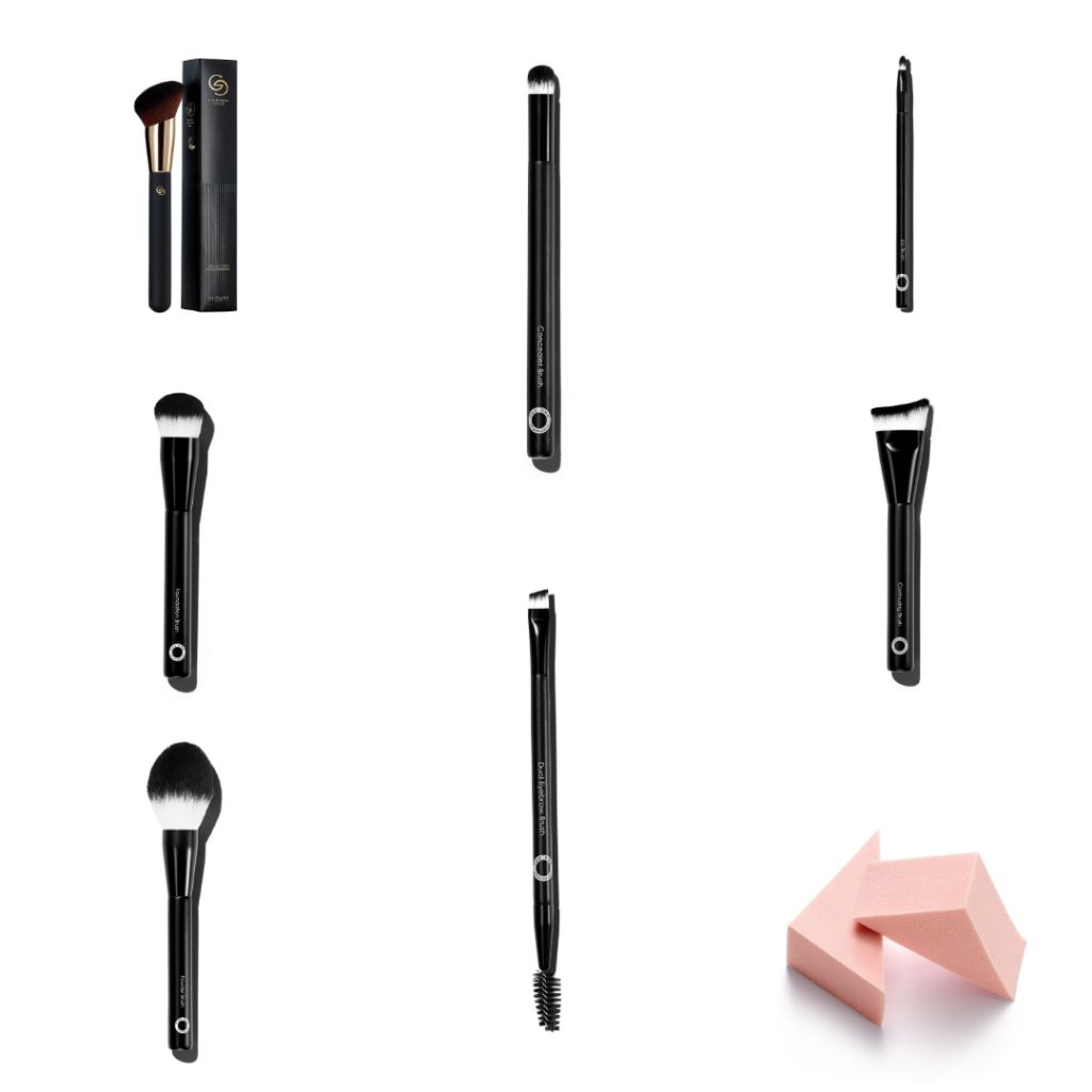 Alat Makeup - Foundation Wedges - Foundation Brush - Powder Brush - Concealer Brush - Eyebrow Brush 