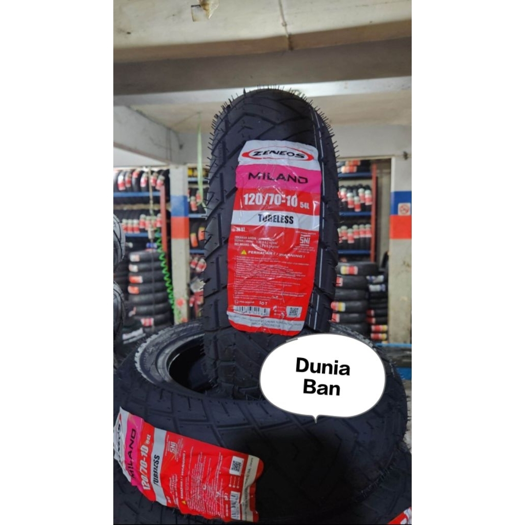Ban Motor Zeneos Milano 120/70-10 (Milano) Tubeless Ban Luar 120 70 10 Tubeless Vespa
