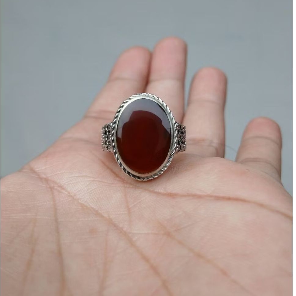 cincin batu akik yaman ahmer natural