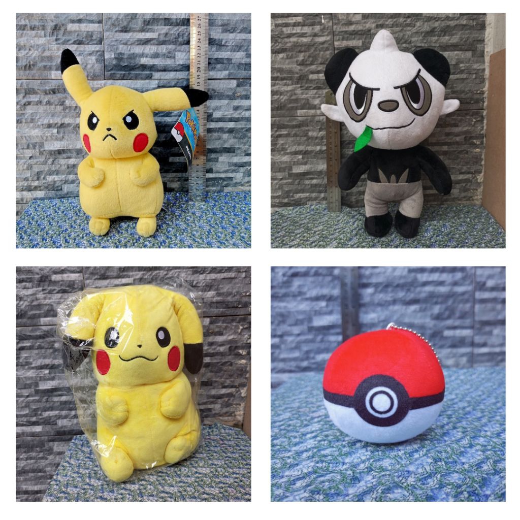 BONEKA POKEMON ORIGINAL TAKARA TOMY NEW TAG / PIKACHU / PANCHAM / POKEBALL PLUSH POKEMON ORIGINAL