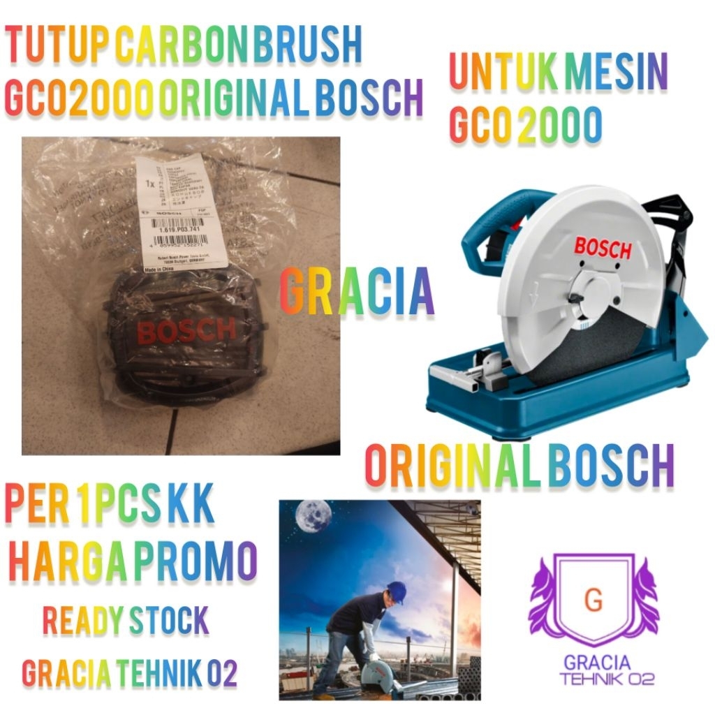 TUTUP CARBON BRUSH GCO2000 TUTUP ARENG GCO2000 MESIN CUT OFF BOSCH ORIGINAL BOSCH GCO2000