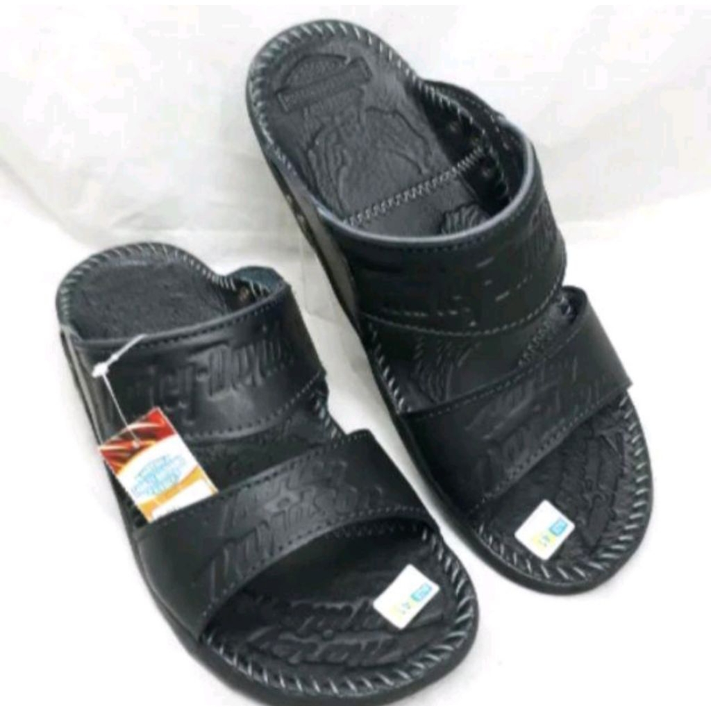 sandal kulit pria Harley davidson