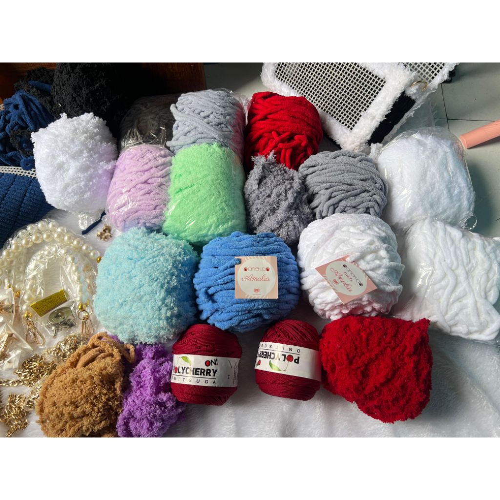 benang chenille/ benang rajut borongan