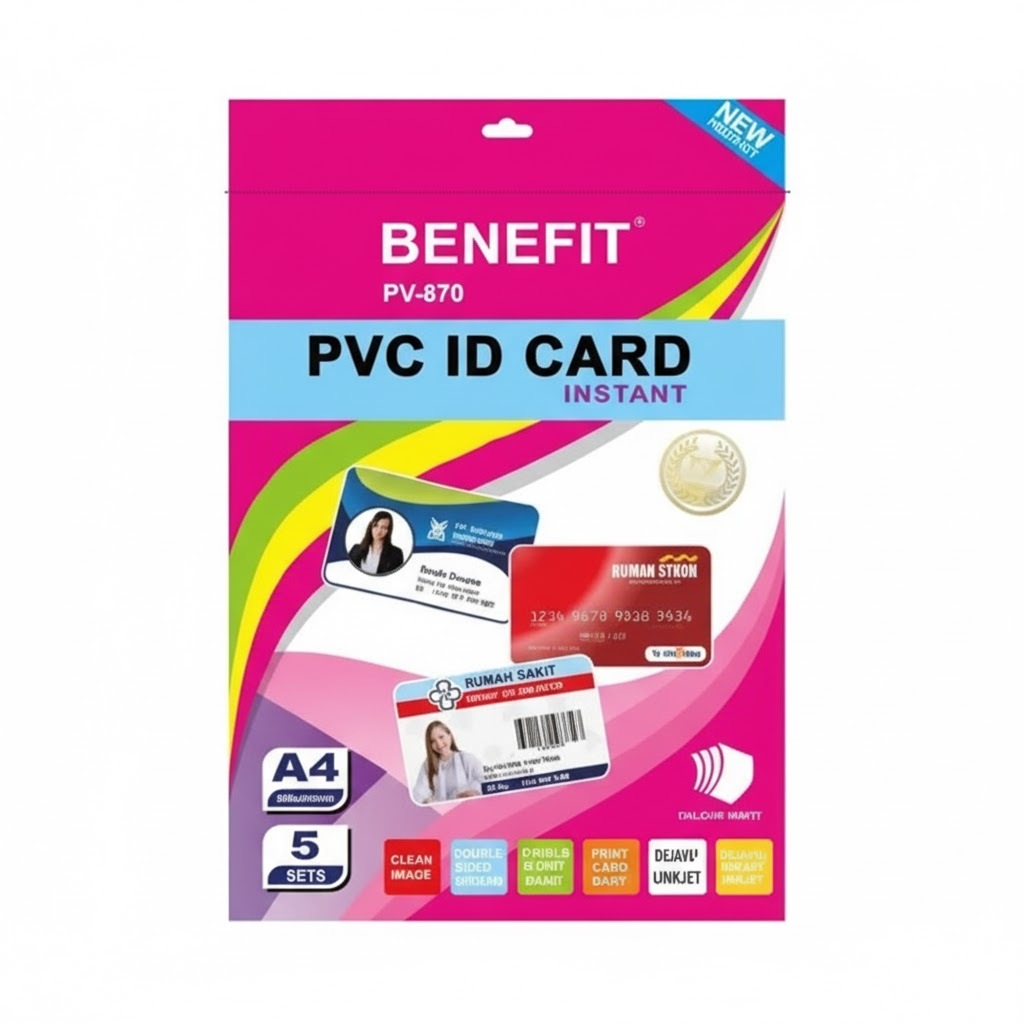 Benefit PVC ID Card A4 PV-870 - Plastik Kartu Identitas Isi 5 Set Murah