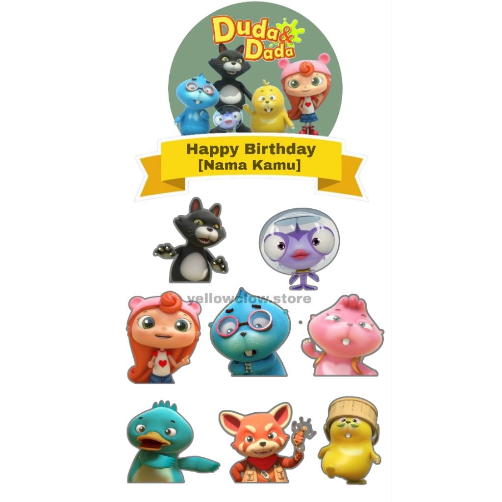 Topper Duda & Dada/ Topper Cake Duda & Dada/ Topper Kue Ulang Tahun Tema Duda & Dada