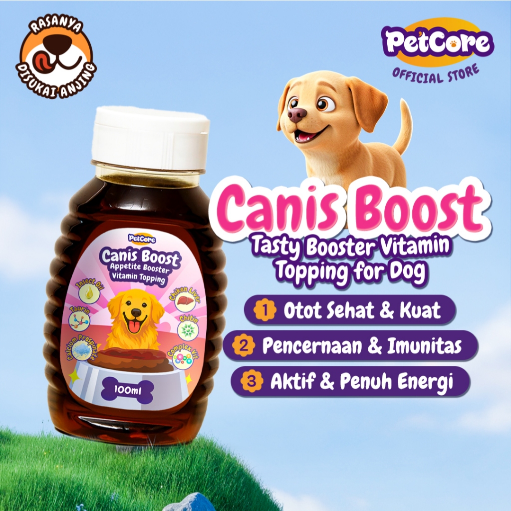 PetCore Canis Boost Vitamin Anjing Untuk Tingkatkan Imunitas, Otot Kuat, dan Energi Aktif - Suplemen