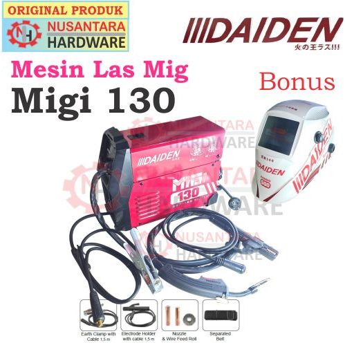 mini mig welding daiden migi 130 bonus helm, mesin las mig daiden migi 130, travo las mig, mesin las