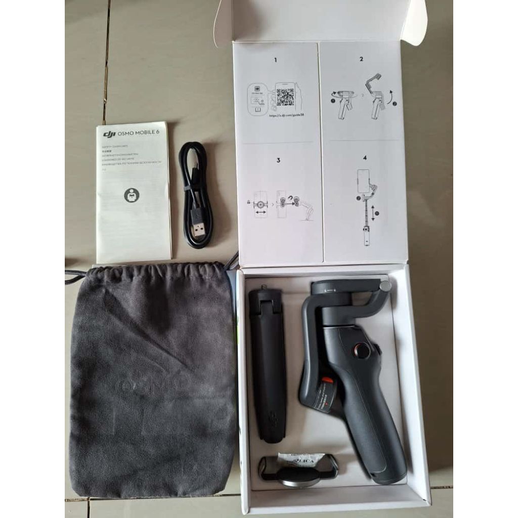 DJI Osmo Mobile 6 OM6 Gimbal Stabilizer HP second like new No minus Fullset termurah
