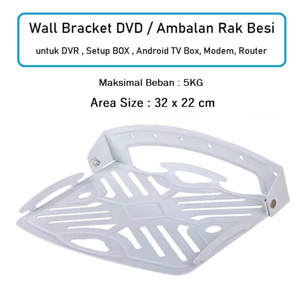 Ambalan Rak Besi Bracket Holder Mesin DVD DVR CCTV Rak Dinding Lipat Taruh Proyektor Mini Router Wif