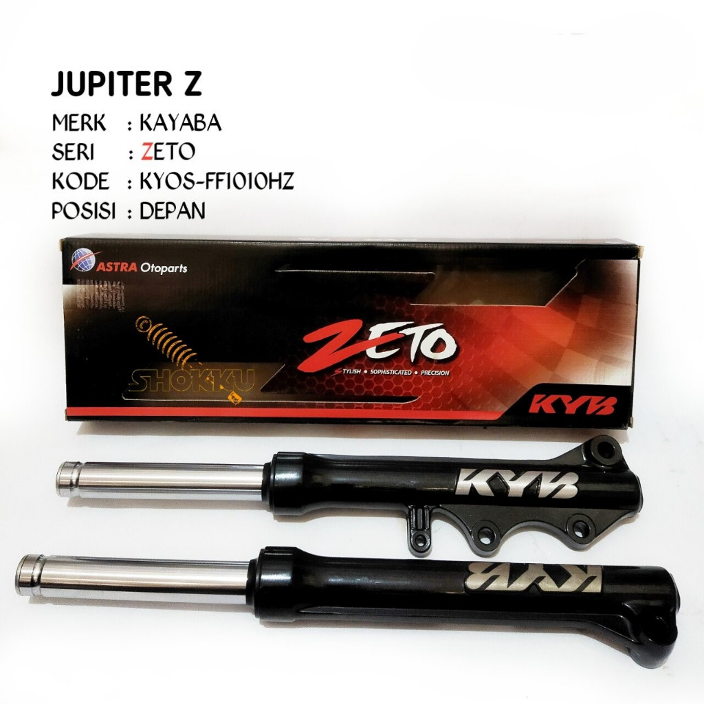 Kayaba Zeto Shock Depan Jupiter Z PNP MATIC 2006-2009 Hitam KYB Aspira KYOS-FF1010HZ Black Shock Dep