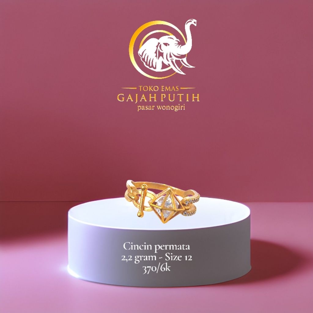 Cincin emas permata 2.2 gram