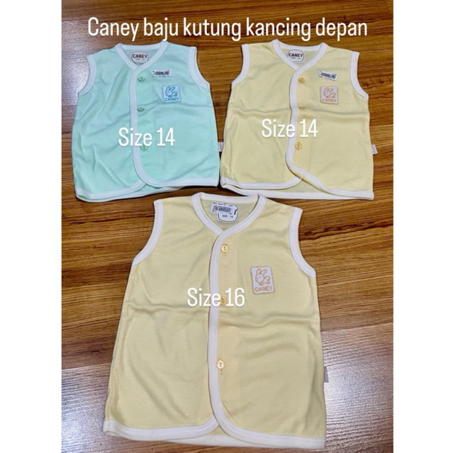 CANEY BAJU ATASAN KUTUNG ANAK BAYI KANCING DEPAN SIZE 14 & 16