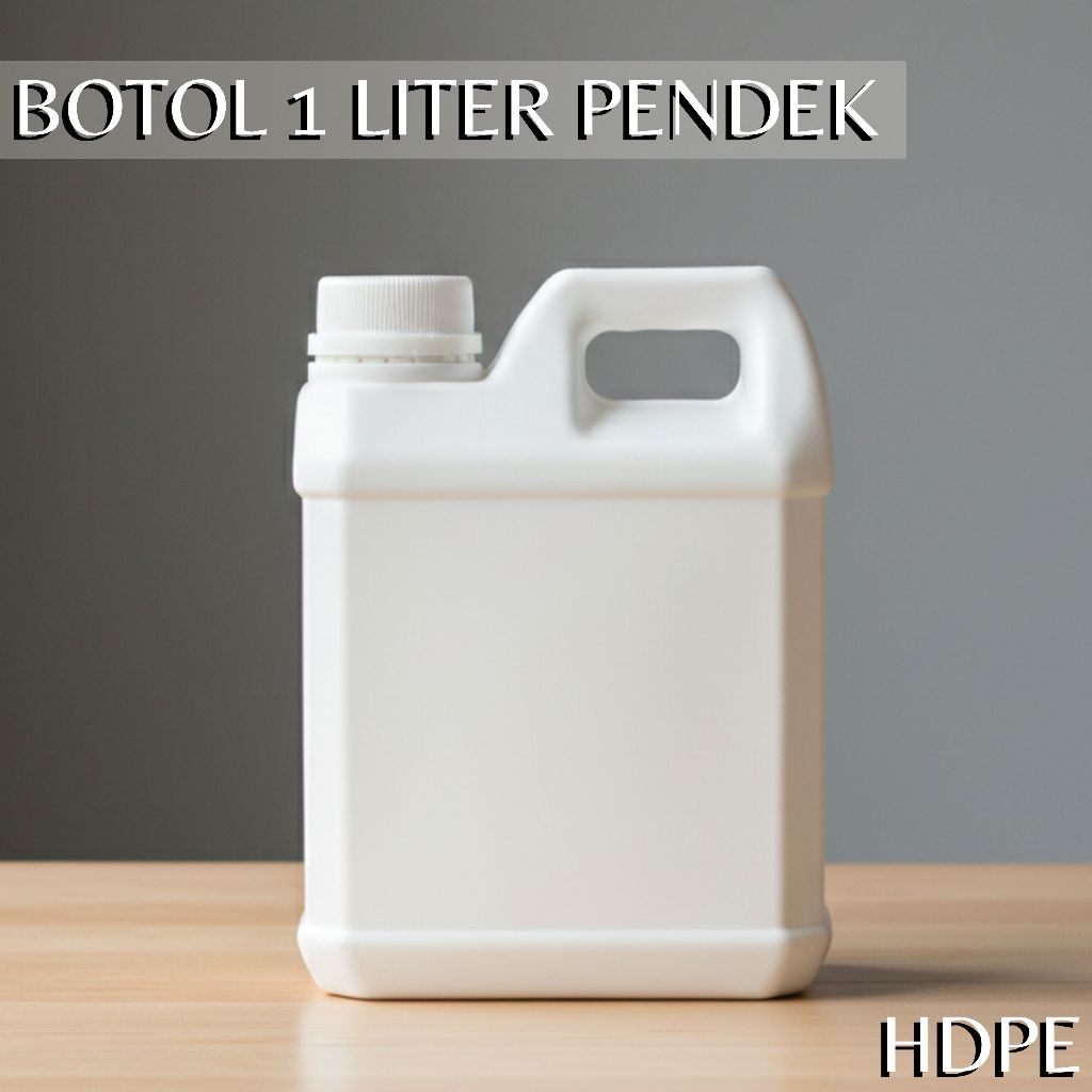 GRATIS PACKING - Jerigen Jrigen PUTIH & NATURAL 1L 1 L liter kotak Pendek HDPE