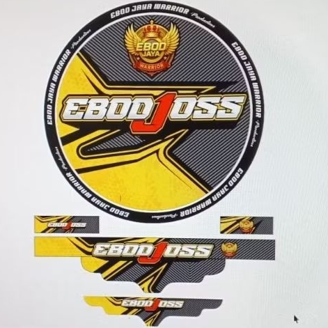 STICKER DECAL SANGKAR MURAI EBOD JAYA NO2 MOTIP EBOD JOS KUNING