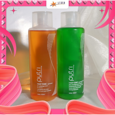 * STAR * Bundling Putri Hair Tonic Ginseng 450ml & Hair Tonic Hijau 450ml