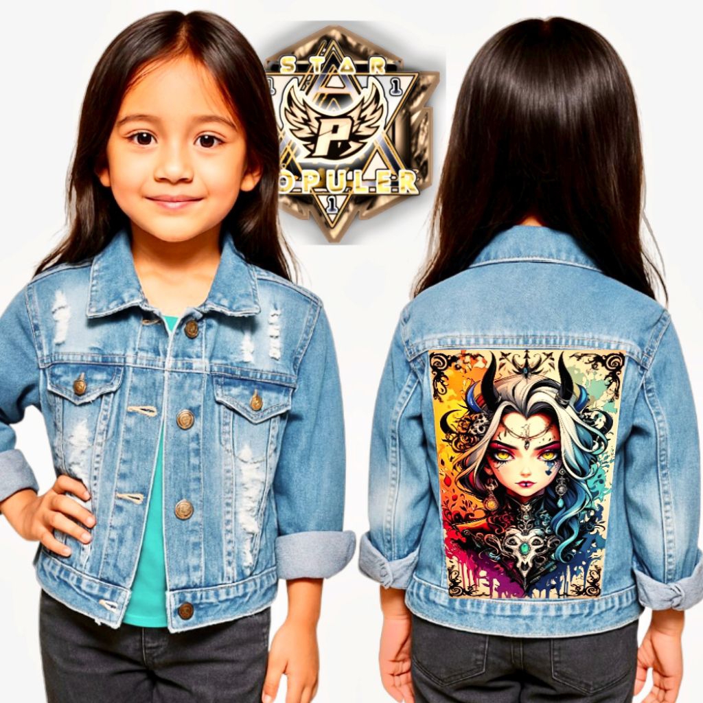 Jaket Denim Anak Bioblitz Srub Sobex Terbaru Jaket Jeans Cewek/Cowok Premium 5-12tahun COD