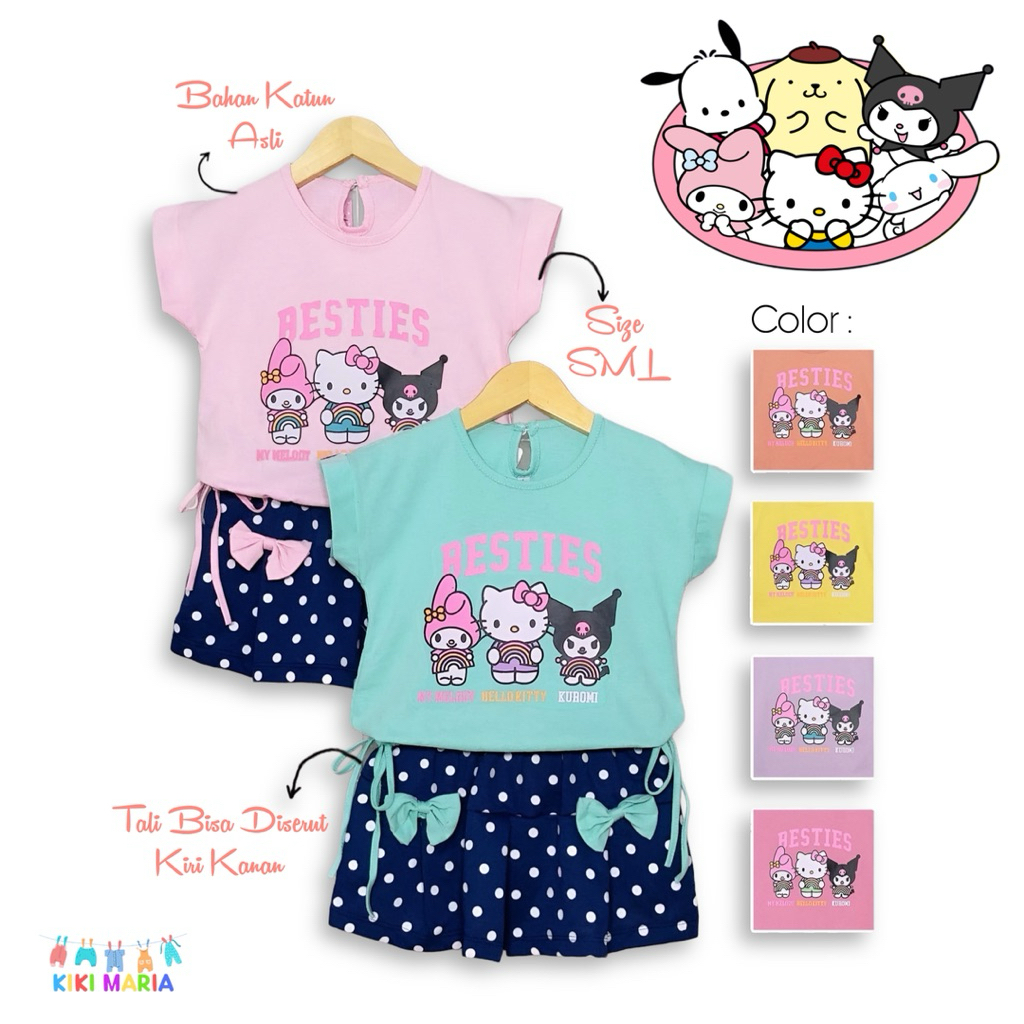 (COD) KIKIMARIA KIDS - SETELAN ANAK PEREMPUAN KATUN ASLI / ROK CELANA BRANDED / BAJU BAYI PEREMPUAN 