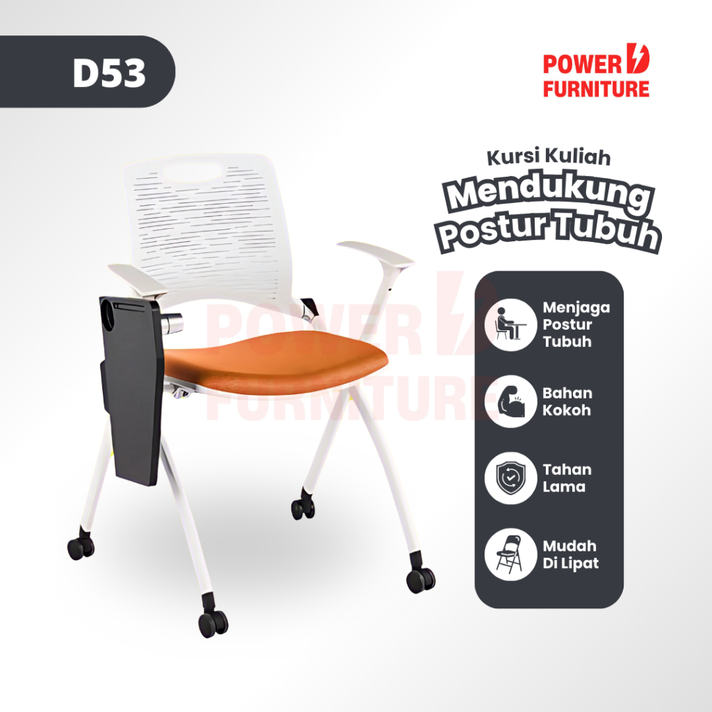 Kursi Kampus Lipat D53 - Kursi Bimbel | Kursi Mahasiswa | Kursi Lipat Kampus