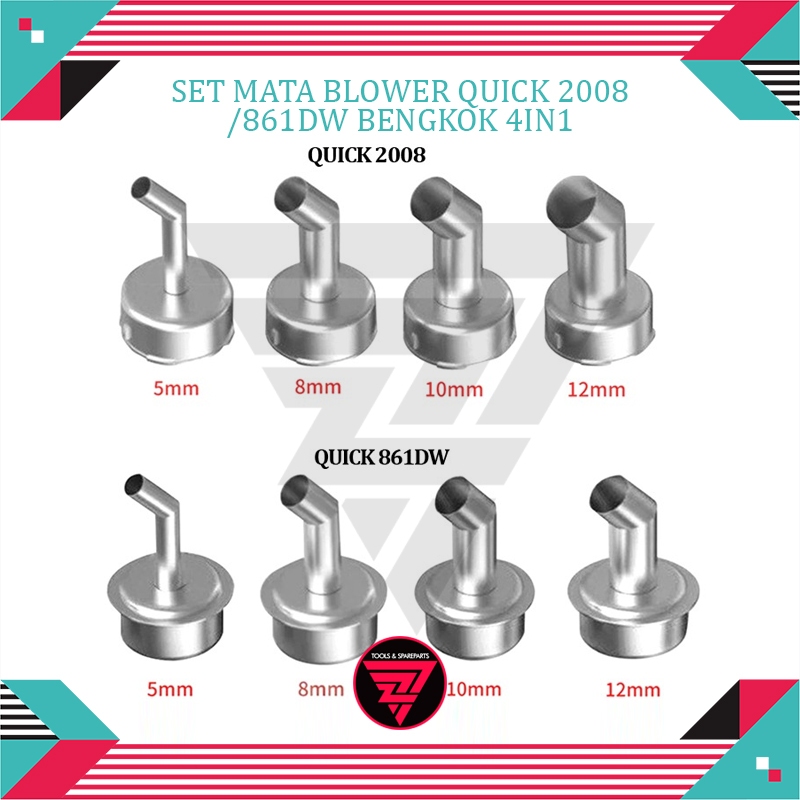 Set Mata Blower Quick 2008 Bengkok 4IN1 / Set Mata Blower Quick 861dw Bengkok 4IN1/ Set Nozzle Bendi