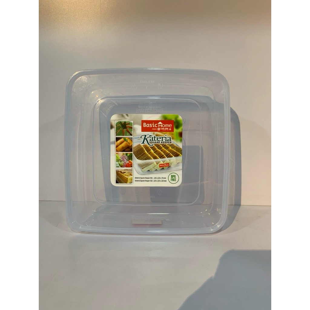 Tempat Donat / Wadah Kue Kering / Kotak Makanan Plastik Basic Home Kateria Square Keeper / Toples Ma