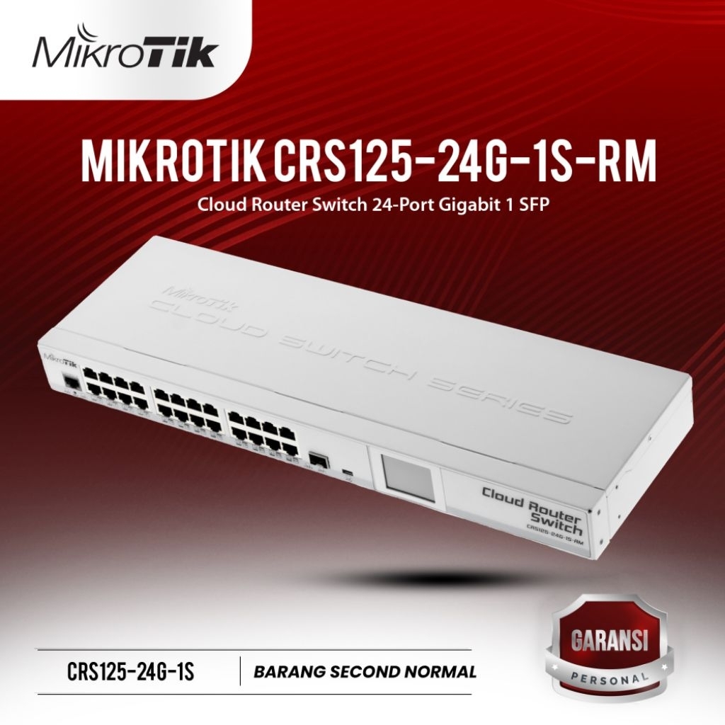 Mikrotik CRS125-24G-1S Bekas/Second Cloud Router Switch 24 Port Gigabit 1 SFP (Kondisi Normal)