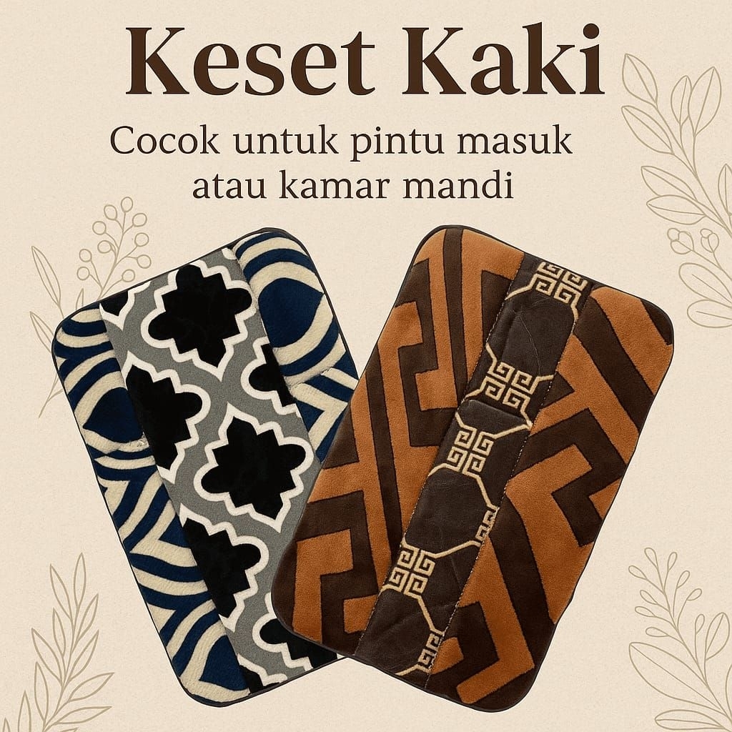 Keset Malaysia Anti Slip Dengan Busa Tebal dan bulu Lembut Busa Premium Microfiber Tahan Pudar Dekor