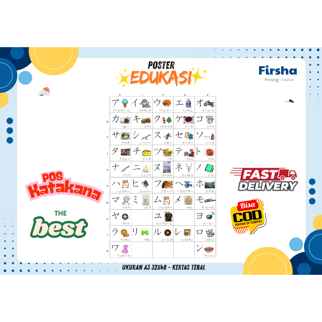 Poster Huruf Katakana & Hiragana