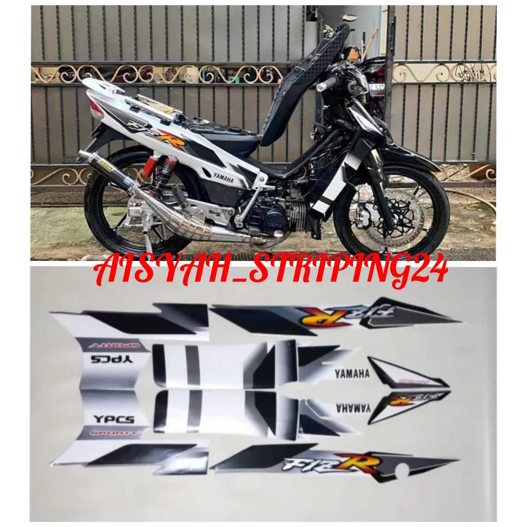 Striping Stiker Motor FIZR F1zr 2001-2002 Hitam Putih